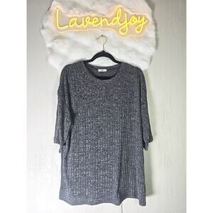 Ekouaer Ribbed Shirt Womens XL Black Lightweight Travel Short Sleeve Office